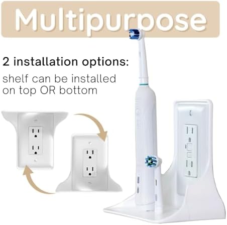 Storage Theory Power Perch Outlet Shelf White 1-Pack