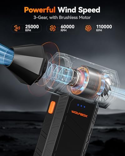 WOLFBOX MF50 Cordless Air Duster with 3-Gear Speed Control