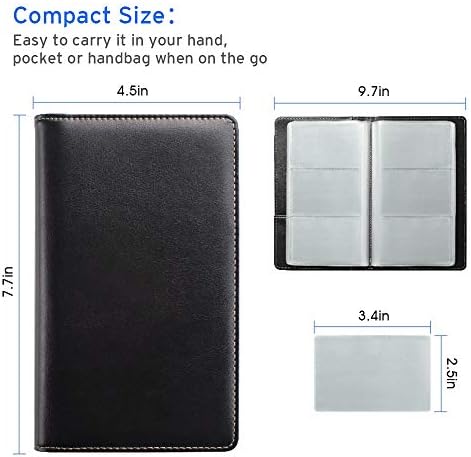 Sooez Leather Business Card Book Holder Organizer 240 Capacity Black