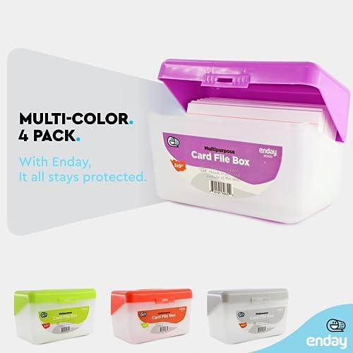 Emraw Index Card Holder for 3x5 Cards Pack of 4