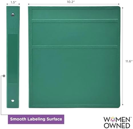 Carstens 1-Inch Heavy Duty 3-Ring Binder - Teal Durable Plastic Waterproof Cover