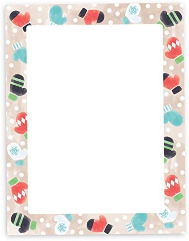 Winter Gloves Christmas Holiday Stationery 60 Sheets