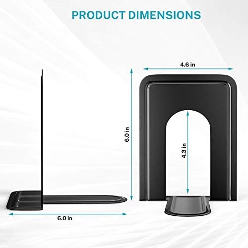 MaxGear Premium Matte Black Book Ends 4 Piece
