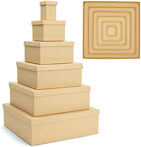6-Pack Square Nested Gift Boxes with Lids
