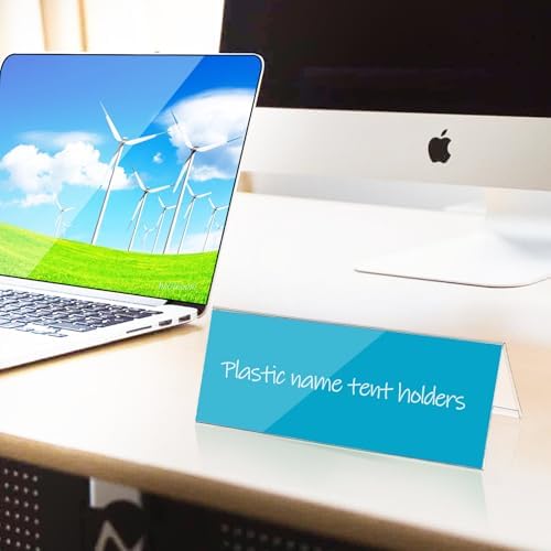 30 PCS Clear Acrylic Name Card Holders for Desks and Tables