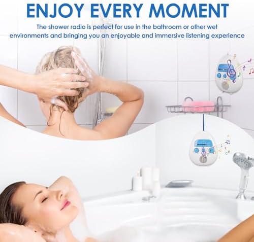 Zopsc AM FM Shower Radio with Rotating Knob