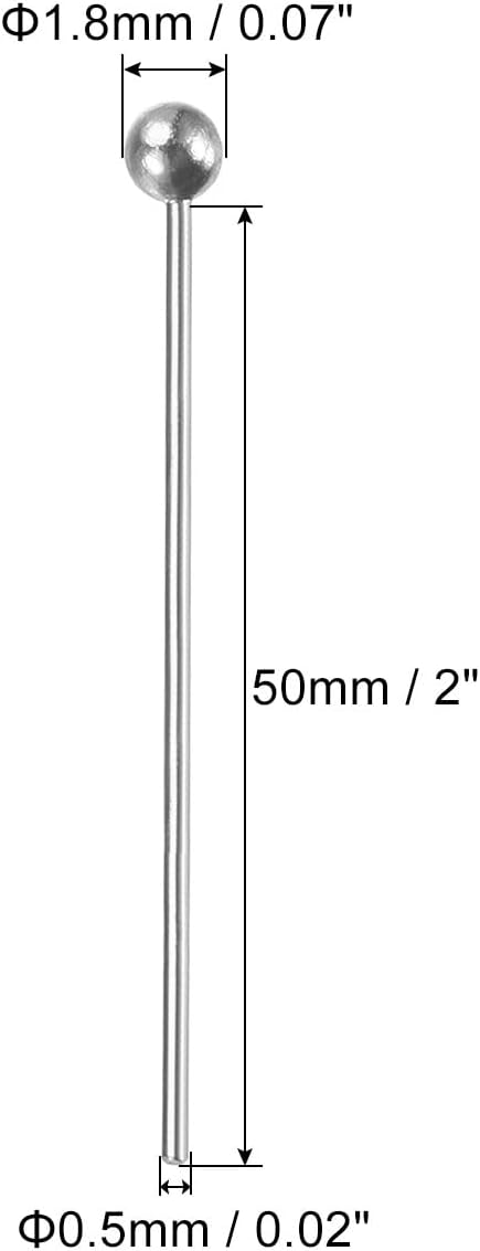 PATIKIL 100Pcs White Brass Head Pins for Jewelry Making