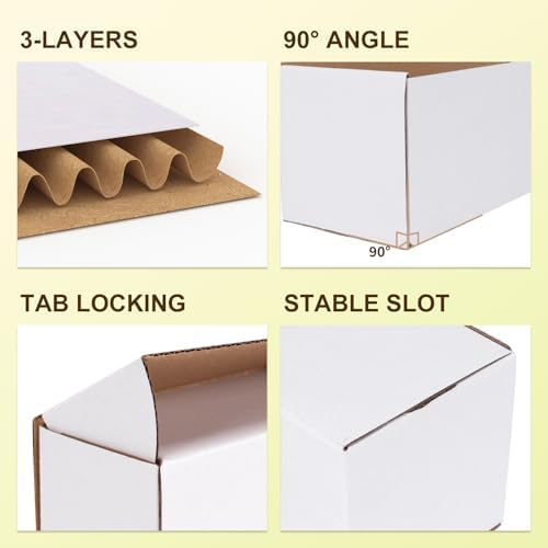 WIFTREY 100 Pcs White Shipping Boxes 591x394x157 Inches