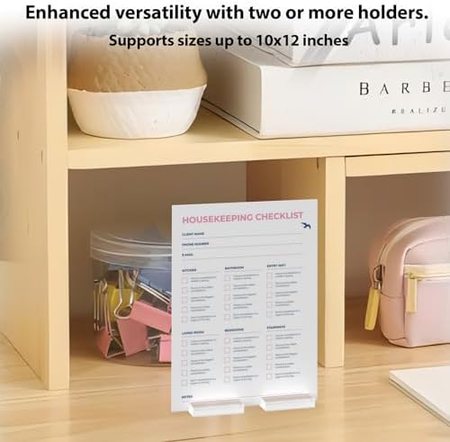 12 Pcs Clear Acrylic Name Card Holders for Table
