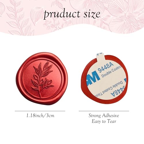 50 Pcs Red Wax Seal Stickers for Envelopes and Invitations