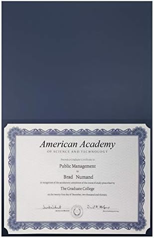 25 Pack Navy Blue Certificate Holders with Gold Foil Border
