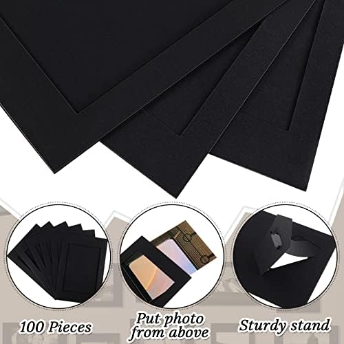Juexica 100 Piece 4x6 Standing Photo Frames with Easel Stand Black