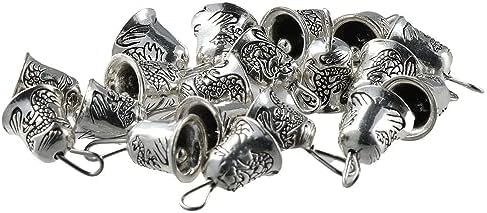 30Pcs Mini Antique Silver Jingle Bells Charms for DIY Jewelry