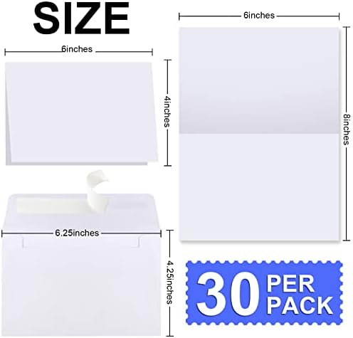 Joyberg 4x6 Blank Cards and Envelopes 30 Pack for All Occasions