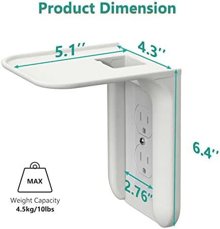 WALI Outlet Shelf Wall Holder 10lbs White