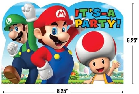 Amscan Super Mario Invite Postcards 8 Count