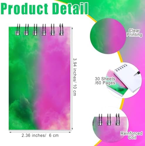 24 Pcs Witch Theme Mini Spiral Notepads Pink Green Party Favors