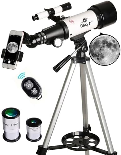 Gskyer 70mm Aperture Refracting Telescope with AZ Mount and Wireless Remote