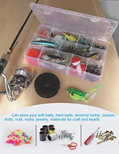 Hlotmeky Plastic Organizer Box with 15 Grids and Dividers