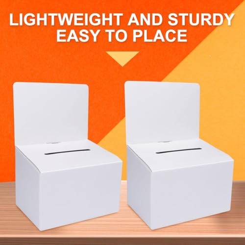 GRAWUN 3 Pack White Card Suggestion Boxes with Slot