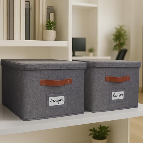 ZICOTO Decorative File Organizer Box Set of 2