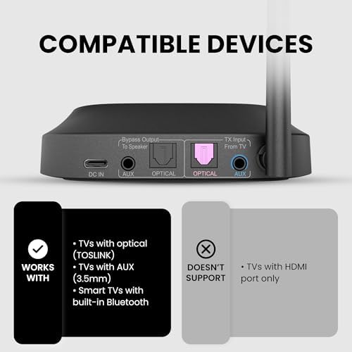 Avantree HT5009 Plus - Wireless Headphones for TV Watching