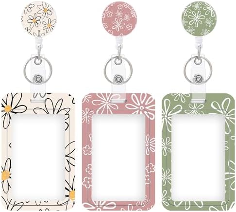 3 Set Heavy Duty Badge Holder with Retractable Reel