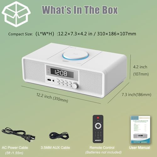 WISCENT Home Stereo System with CD Player and Bluetooth