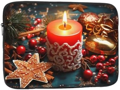 OPSREY Christmas Candle Print Laptop Sleeve 15 Inch Case