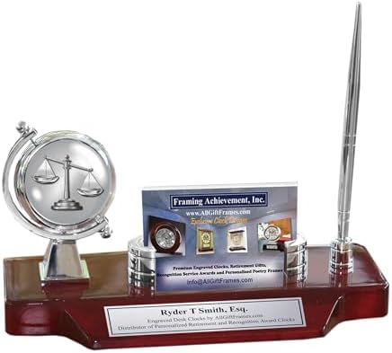 AllGiftFrames Personalized Desk Clock for Lawyers and Graduates