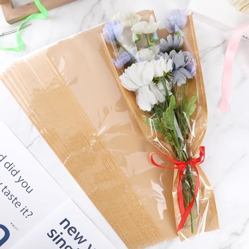 Jansun 40Pcs Flower Wrapping Bags for Bouquets