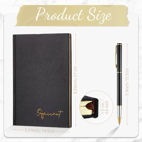 Wedding Officiant Book with Black Ink Pen