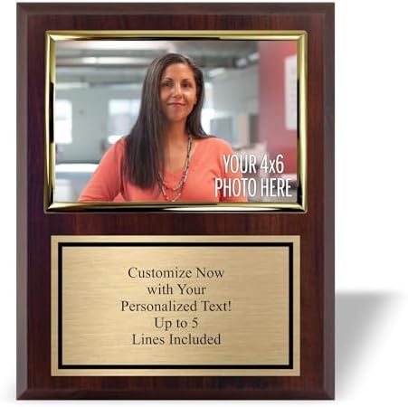 Personalized 8x10 Photo Plaque with Gold Frame