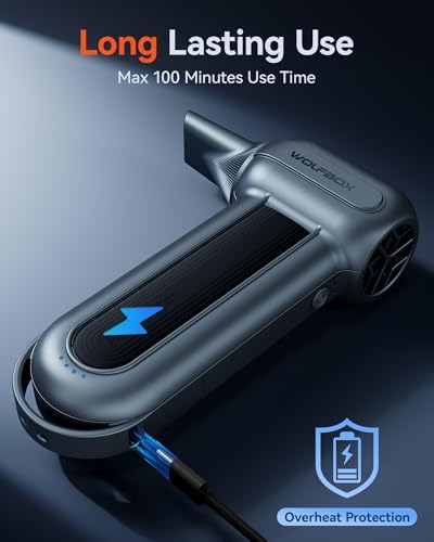 WOLFBOX MF100 Electric Air Duster with 3-Gear Adjustment