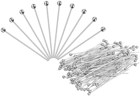 PATIKIL 100Pcs White Brass Head Pins for Jewelry Making