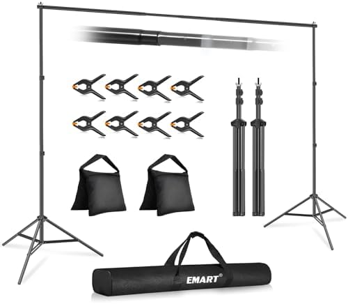 EMART 10x7ft Adjustable Photo Studio Backdrop Stand Kit