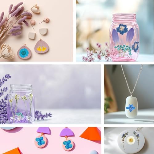 100 Pcs Dried Pressed Flowers for Epoxy Resin Jewelry and Scrapbooking