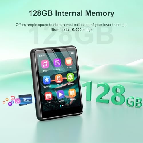 128GB MP3 Player with Bluetooth 54 and Built-in Speaker