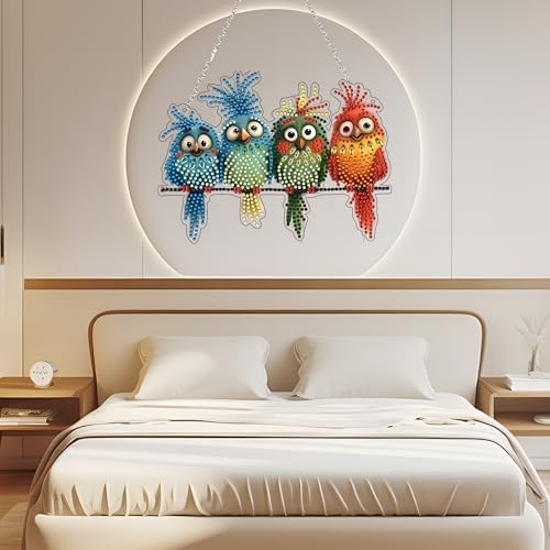 DIY Diamond Art Painting Wreath Kit - Bird Design Double Sided
