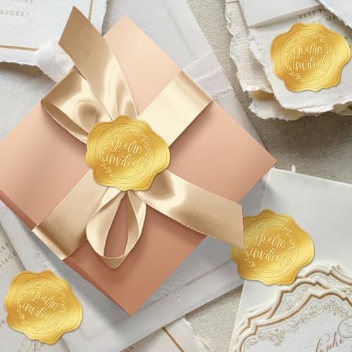 300 Pcs Gold Envelope Seal Stickers Youre Invited