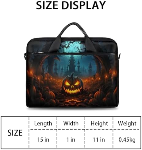 Halloween Candles Pumpkin Lantern Laptop Shoulder Bag for Men Women