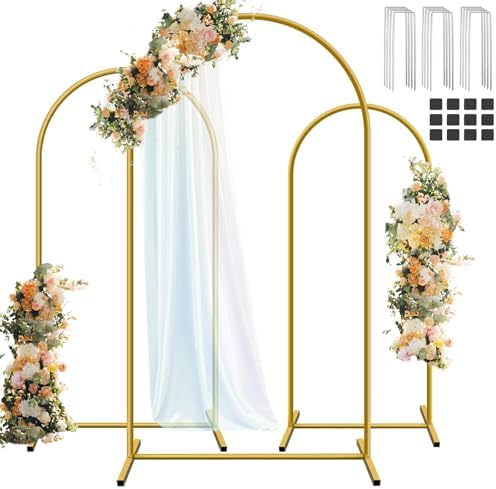 HEMMOTOP Metal Arch Backdrop Stand Set of 3