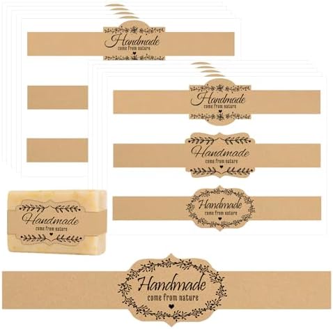 Brown Kraft Soap Labels 120pcs Handmade Wrappers