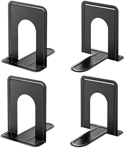 MaxGear Premium Matte Black Book Ends 4 Piece
