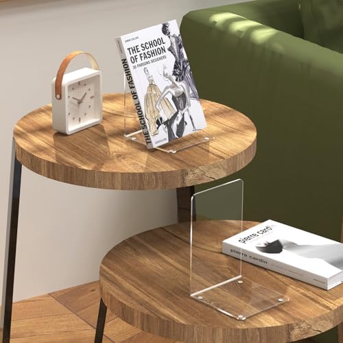 Acrylic Bookends 4 Pcs Clear Book Holders for Shelves