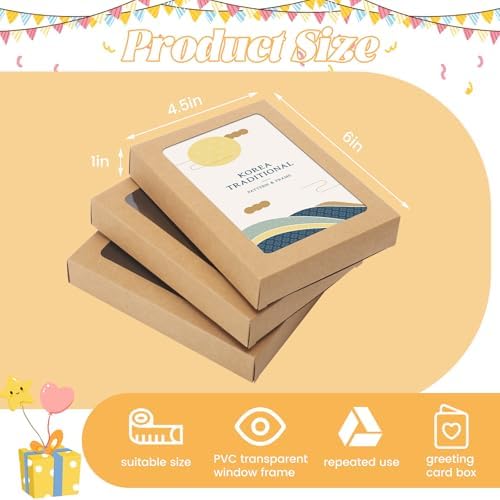 60 Pcs Greeting Card Storage Boxes with Transparent Window
