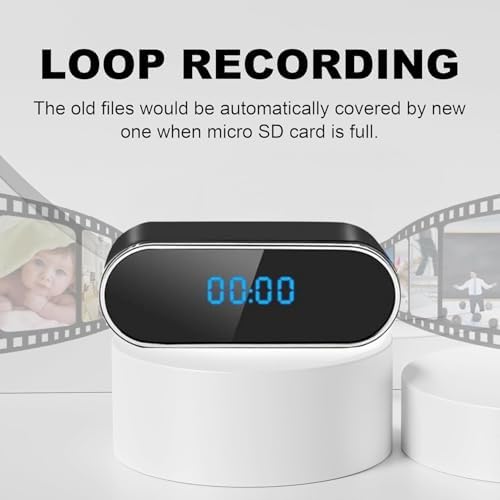 NJINALW Smart Clock Camera with Night Vision and Motion Detection