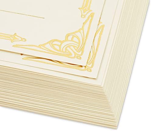 48 Pack Wedding Certificates with Gold Foil Edges