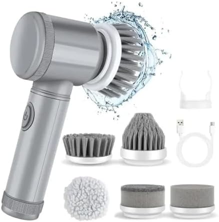 Spin Scrubber with 6 Brush Heads Multi-Purpose Electric Cleaner