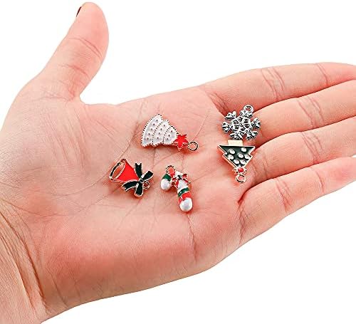 20pcs Christmas Charms Pendants Enamel Bracelet DIY Decor